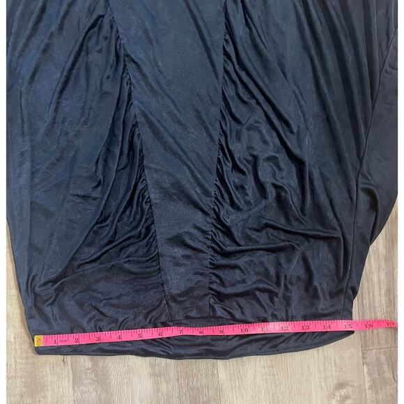 BCBG MAXAZRIA  Ink Navy Blouse Top V-Neck Slouchy Lined Boho Sz XS - Picture 9 of 11